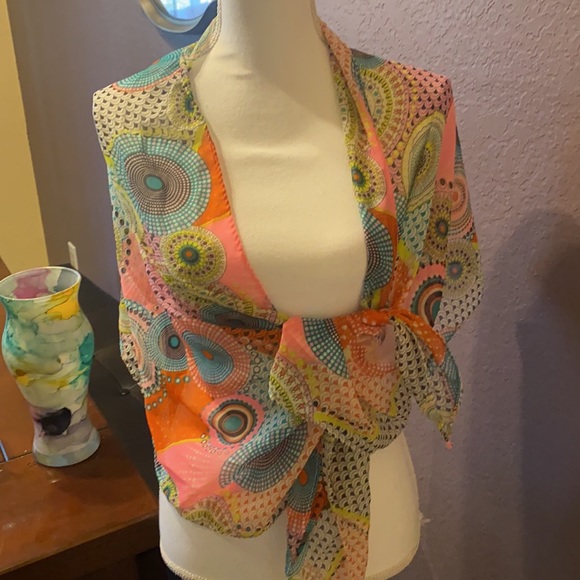 3/$20 Amazing multicolored sheer mandala scarf! - Picture 13 of 16